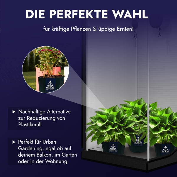 Treez Tools Growtopf 12L 3er Set - Filztopf Growbag – Bild 5