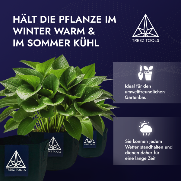 Treez Tools Growtopf 12L 3er Set - Filztopf Growbag – Bild 4