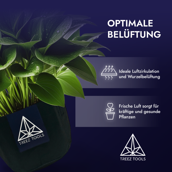 Treez Tools Growtopf 12L 3er Set - Filztopf Growbag – Bild 3